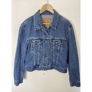 Vintage Levi Strauss Woman L Trucker Blue Denim Jean Jacket 90s